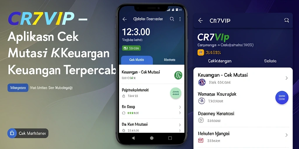 Antarmuka aplikasi Cek Mutasi CR7VIP yang intuitif dan menarik.