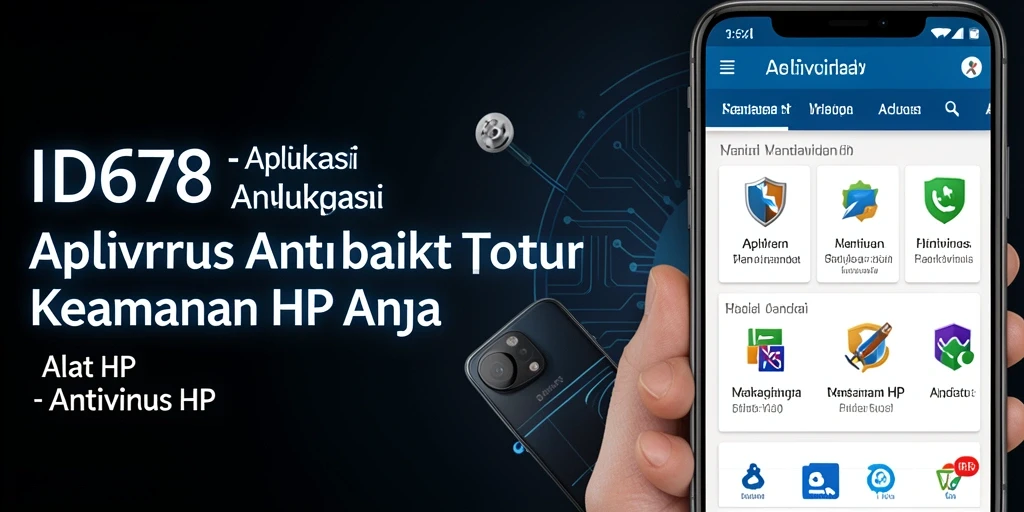 Antarmuka utama aplikasi ID678 menunjukkan pemindaian dan fitur keamanan.