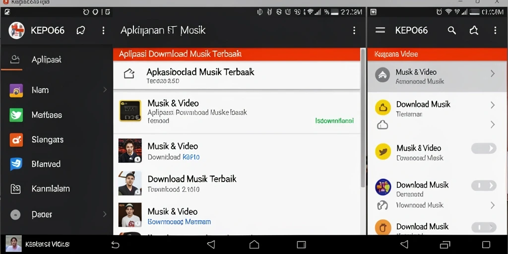Antarmuka KEPO66 yang user-friendly untuk Download Musik.