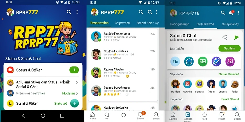Tampilan antarmuka RPRP777 dengan variasi stiker menarik.