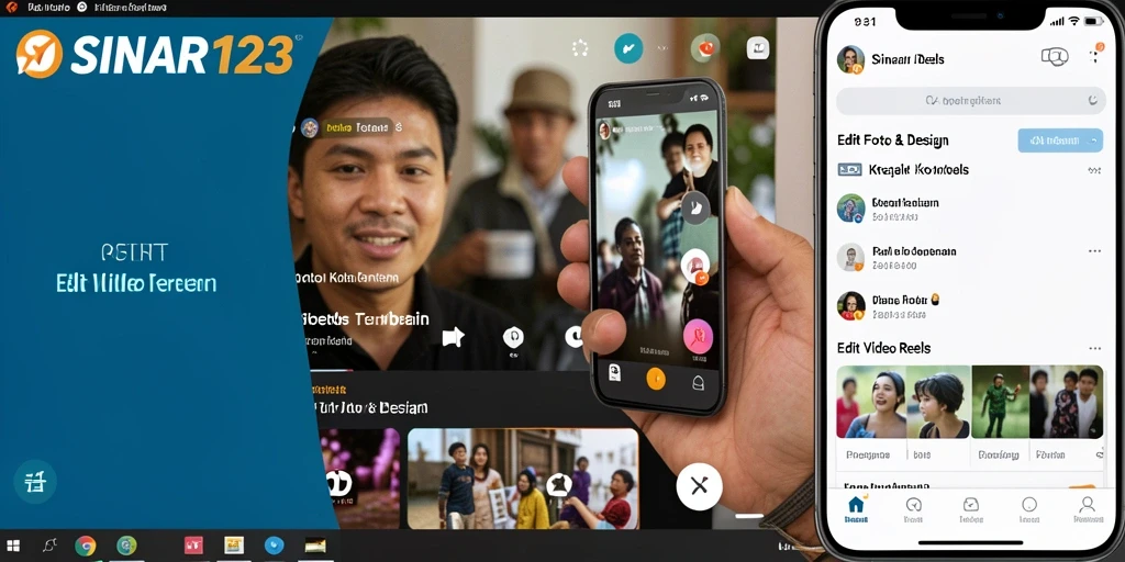 Tampilan antarmuka SINAR123 yang ramah pengguna untuk Edit Video Reels.