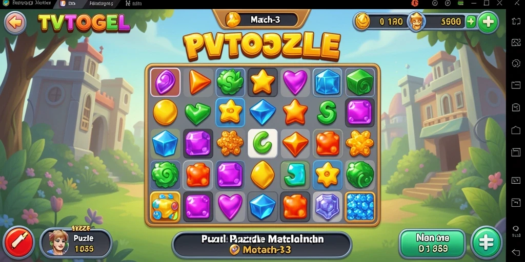 Tampilan menarik antarmuka game Puzzle Match-3 TVTOGEL.